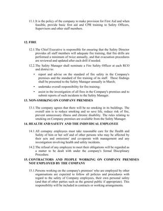 Health and Safety Proposal | DOC