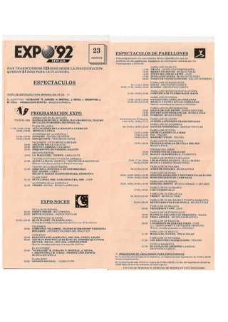 Programa del 23 de agosto de EXPO 92