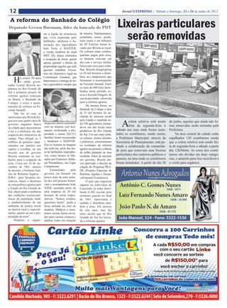 12                                                                                               Jornal O EXPRESSO | Sábado e domingo, 23 e 24 de junho de 2012

 A reforma do Banhado do Colégio
Deputado Gerson Burmann, líder da bancada do PDT                                               Lixeiras particulares
                               zar a legião de miseráveis
                               que vivia explorada pelo
                               latifúndio, idealizou a As-
                               sociação dos Agricultures
                                                              de miséria. Parlamentares,
                                                              jornalistas, juízes, produ-
                                                              tores rurais e até militares
                                                              do III Exército foram le-
                                                                                                 serão removidas
                               Sem Terra, o MASTER,           vados por Brizola ao local.
                               a versão moderna do atual      Os colonos eram cristãos,
                               MST. Ele nunca estimulou       queriam pagar pela terra,
                               a ocupação de terras, queria   os homens estavam em
                               apenas garantir o direito da   dia com o serviço militar,
                               propriedade àqueles que nela   buscavam terra para traba-
                               queriam trabalhar. Encon-      lhar. Brizola desapropriou
                               trou um dispositivo legal na   os 20 mil hectares e distri-

    H      á exatos 50 anos Constituição Estadual, que        buiu aos camponeses que
           o então gover- determinava a entrega de ter-       formaram o assentamento
nador Leonel Brizola im- ras a agricultores sempre que        da Fazenda Sarandi. Entre
plantou no Rio Grande do                                      os mais de 600 lotes distri-
Sul o primeiro projeto de                                     buídos nesse período, es-
reforma agrária realizado                                     tava a fazenda Pangaré, de
no Brasil, o Banhado do                                       sua propriedade, oferecida
Colégio, e criou o assen-                                     para a reforma agrária.
tamento de colonos na Fa-                                           Da mesma forma, no
zenda Sarandi.                                                Banhado do Colégio a área
     Não foi só com os                                        de 25 mil hectares foi de-
americanos que Brizola bri-                                   clarada de interesse social


                                                                                                  A
gou nos seus quatro anos de                                   pelo Estado e repartida en-
                                                                                                       coleta seletiva está sendo     de junho, aquelas que ainda não fo-
governo: enquanto lutava surgissem abaixo-assinados           tre 190 agricultores, tornan-
                                                                                                       feita de segunda-feira à       ram removidas serão retiradas pela
na cidade para nacionalizar com no mínimo cem assi-           do-se um dos locais mais
a luz e a telefonia, ele não naturas reclamando a pro-        produtivos do Rio Grande        sábado nas ruas onde foram insta-       Prefeitura.
esquecia dos miseráveis do priedade e, assim, 242.313         do Sul. Um ano mais tarde,      lados os contêineres, sendo assim,           Na área central da cidade estão
campo. Para abrigar os 3 famílias foram recenseadas           os colonos, muitos alemães      a Prefeitura Municipal, através da      espalhados 120 contêineres sendo
milhões de gaúchos espar- e fundaram o MASTER.                e poloneses, comemoraram        Secretaria de Planejamento, está pe-    que a coleta seletiva está sendo fei-
ramados em ranchos nos Eles se reuniam às margens             os resultados da reforma        dindo a colaboração da comunida-        ta de segunda-feira a sábado a partir
capões e coxilhas, no seu das rodovias, perto das áre-        agrária na primeira colheita
                                                                                              de para que removam suas lixeiras       das 12h30min. As cores dos contê-
terceiro ano de governo as de latifúndios improduti-          do milho plantado na área
Brizola construiu as con- vos, como faziam os lide-           recebida. Antes de encerrar
                                                                                              particulares dos canteiros públicos e   ineres são dividas em duas catego-
dições para a ocupação da rados por Francisco Julião,         seu governo, Brizola dei-       passeio, na área onde os contêineres    rias, o amarelo para lixo reciclável e
terra. Criou em 14 de no- em Pernambuco, nas Ligas            xou aprovado o decreto de       foram instalados. A partir do dia 30    o verde para orgânico.
vembro de 1961, através Camponesas.                           criação do Programa PRA-
de decreto, o Instituto Gaú-         Estimulados      pelo    DE (Projetos Especiais de
cho de Reforma Agrária – governo, em Sarandi, em              Reforma Agrária e Desen-
IGRA – para “projetos, ini- pouco mais de uma sema-           volvimento Econômico).
ciativas, bases e diretrizes na dez mil pessoas forma-              O guri que engraxou
de uma política agrária para vam o acampamento João           sapatos na rodoviária de
o Estado do Rio Grande do XXIII, montado perto de             Carazinho já tinha distri-
Sul, objetivando a melhoria uma empresa de 20 mil             buído 6.302 escolas pelo
das condições socioeconô- hectares de terras impro-           território gaúcho no final
micas da população rural, dutivas. “Somos cristãos,           de 1961. Aproveitou o
o estabelecimento de um queremos terras”, pedia a             embalo e distribuiu tam-
ambiente de justiça social faixa estirada na cruz de          bém a terra. Ele morreu
no interior rural e, especial- madeira. Médicos e assis-      há oito anos, mas faz
mente, quanto ao uso e pro- tentes sociais foram envia-       meio século que no Rio
priedade da terra”.             dos para vacinar crianças e   Grande do Sul foi inicia-
     Disposto a organi- adultos, todos em situação            da a reforma agrária.
 