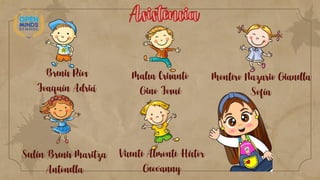 Brenis Ríos
Joaquín Adriá
Montero Nazario Gianella
Sofía
Malca Crisanto
Gino Josué
Seclén Brenis Maritza
Antonella
Vicente Almonte Héctor
Geovanny
 