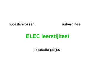 ELEC leerstijltest woestijnvossen terracotta potjes aubergines 