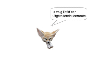 Ik volg liefst een uitgetekende leerroute. 