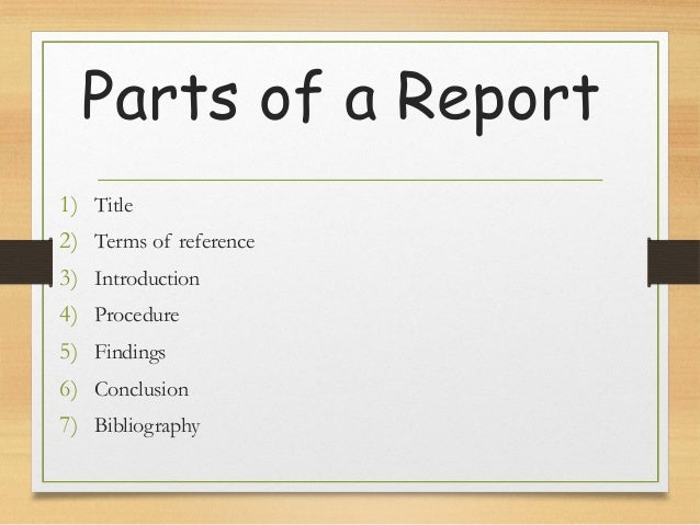 parts of book report