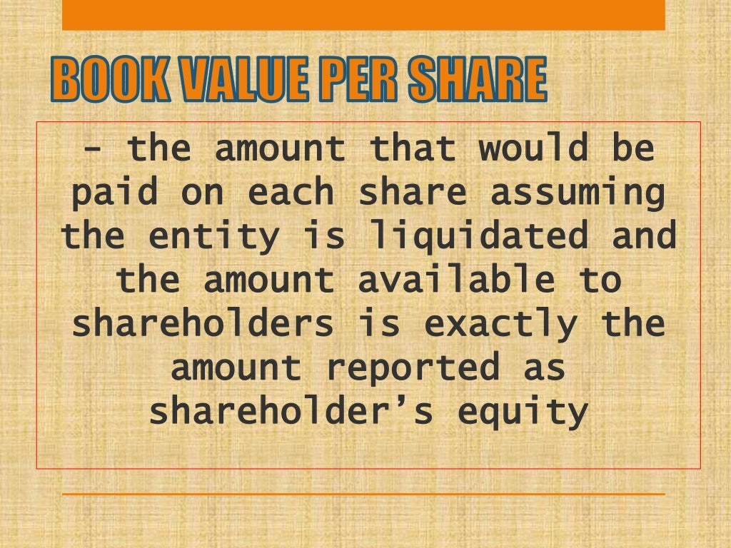 BOOK VALUE PER SHARE