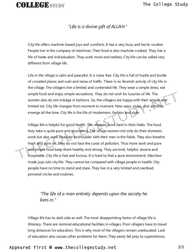 City Life Vs Village Life Essay - blogger.com essay of city life