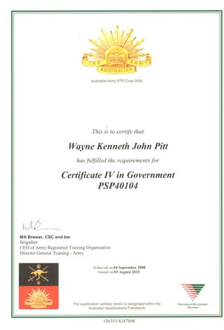 Cert IV in Government