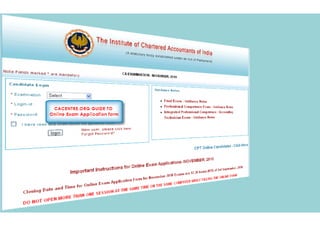 Guide to online PCC IPCC exam application form