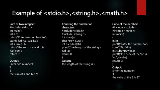 About the C Libraries which are essential | PPT
