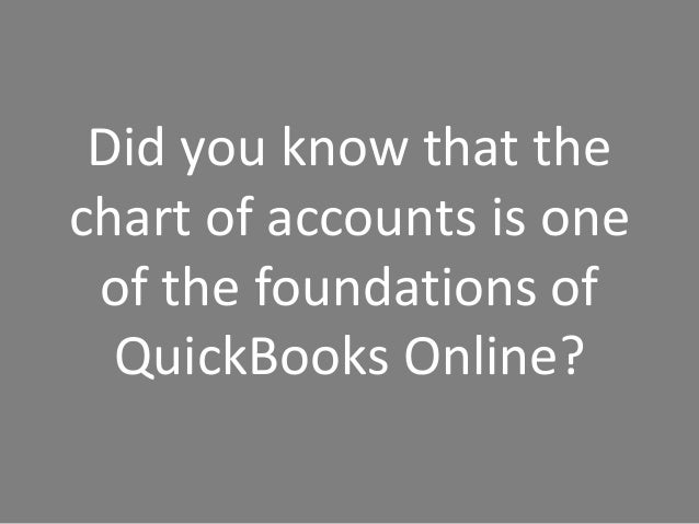 Quickbooks Online Setup Chart Of Accounts