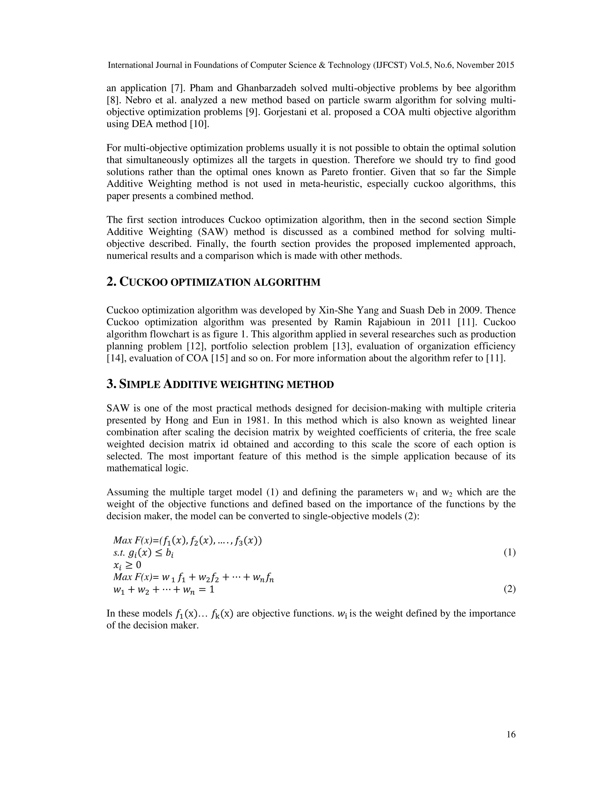 The New Hybrid COAW Method for Solving Multi-Objective Problems | PDF