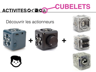 + +
Découvrir les actionneurs
ACTIVITES
CUBELETS
 