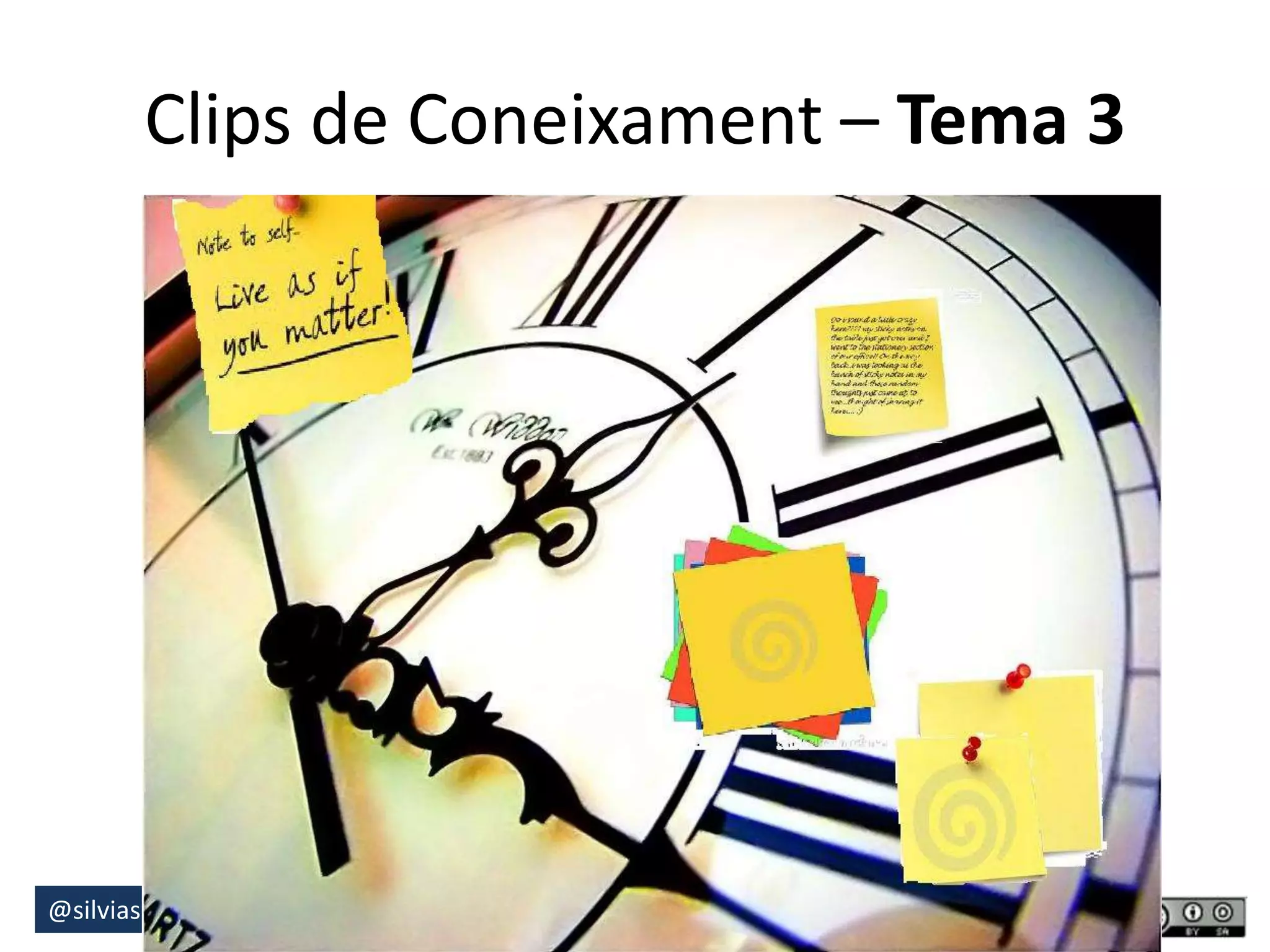 Clips de Coneixament – Tema 3 
@silviasimonr@miquelduran @c4dudg #23keysmooc 
 