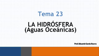 Tema 23
LA HIDRÓSFERA
(Aguas Oceánicas)
Prof.EduardoGarcíaIbarra
 