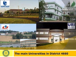 The main Universities in District 4660 