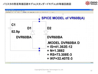 10
Copyright(C)Siam Bee Technologies Co.,Ltd.
2015
バリスタの簡易等価回路モデル(スタンダードモデル)の等価回路図
 