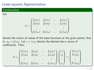 Symmetric positive-deﬁnite matrices
Lemma 28.9
Any symmetric positive-deﬁnite matrix is nonsingular.
Lemma 28.10
If A is a symmetric positive-deﬁnite matrix, then every leading submatrix
of A is symmetric and positive-deﬁnite.
82 / 102
 