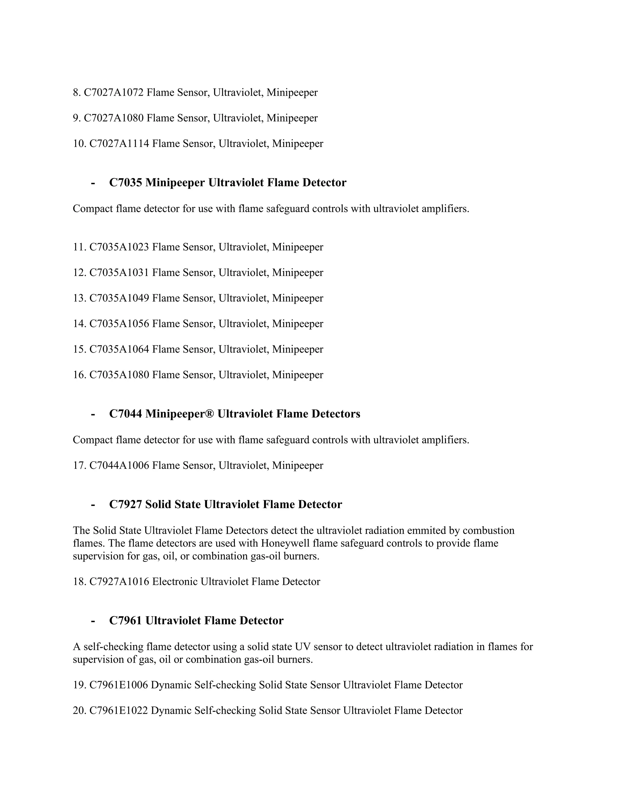 23 new honeywell flame detectors from
