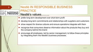 Sustainability and Water, Nestle | PPTX