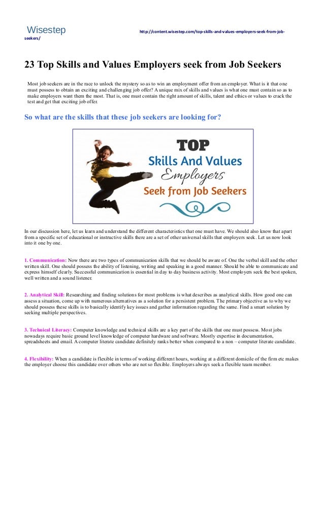 23 top skills and values employers seek from jobseekers wises employers seek