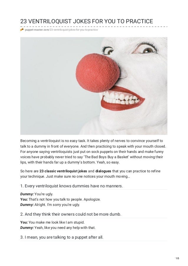 23 ventriloquist jokes for you to practice