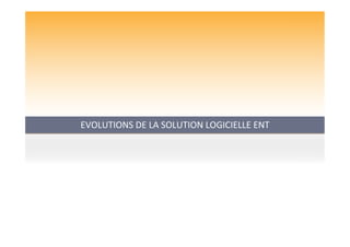EVOLUTIONS	
  DE	
  LA	
  SOLUTION	
  LOGICIELLE	
  ENT	
  
	
  
 
