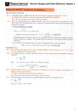 Electric Charge and Fields (Physics) Chepter 1
1
 