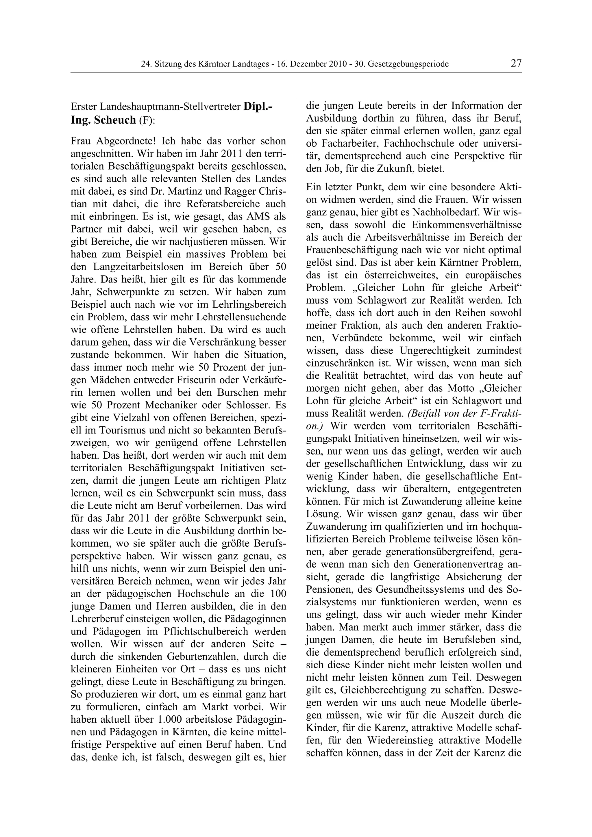 24. LTG-Sitzung am 16. Dezember 2010