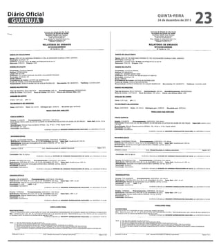 QUINTA-FEIRA
24 de dezembro de 2015
23GUARUJÁ
Diário Oficial
 