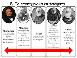 Β. Τα επιστημονικά επιτεύγματα

 