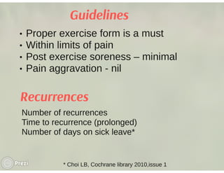 Does exercise make a difference - evidence and experience, Lenny ...