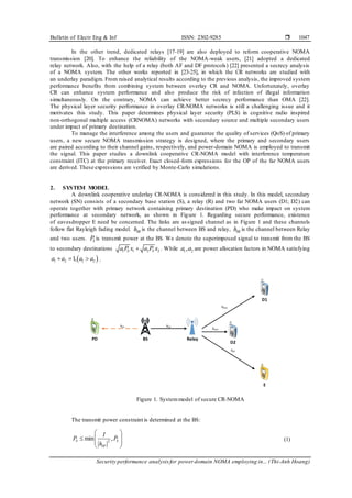 Security performance analysis for power domain NOMA employing in ...