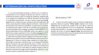 DETERMINACIÓN DEL PUNTO DISCUTIDO
• Análisis de sentencia
 