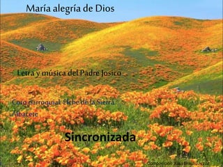 Maríaalegríade Dios
Letra y música del Padre Josico
Coro parroquial Elche de la Sierra.
Albacete
Composición Juan Braulio Arzoz
Sincronizada
 