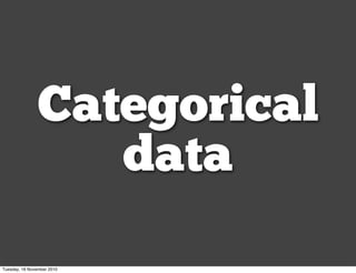 Categorical
data
Tuesday, 16 November 2010
 