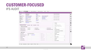CUSTOMER-FOCUSED

IFS AUDIT

12
© 2013 IFS

 