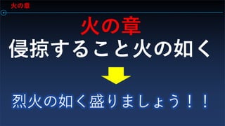火の章
侵掠すること火の如く
火の章
 