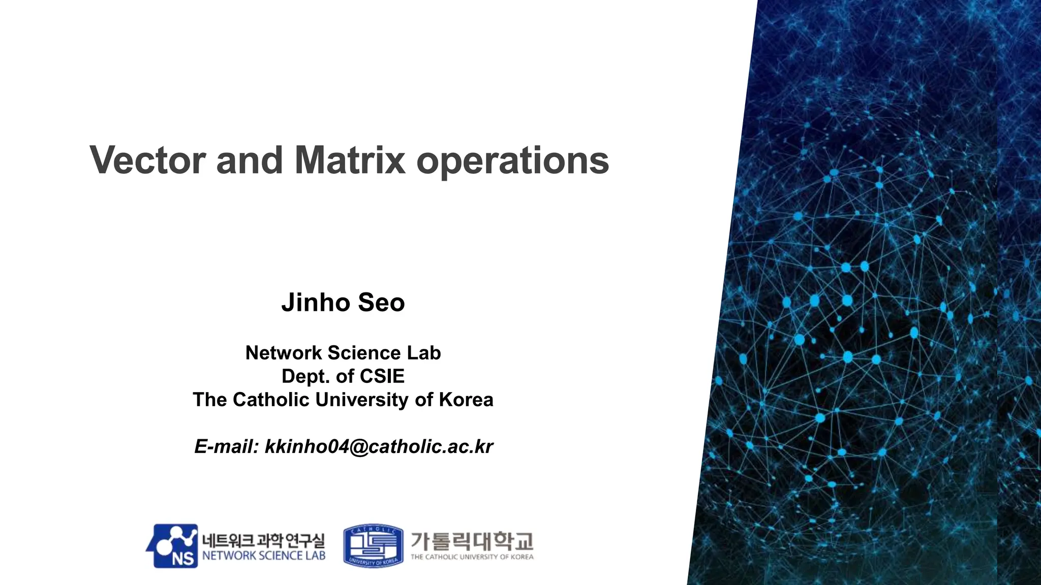 Vector and Matrix operationsVector and Matrix operations | PPT