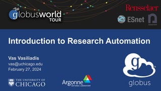 Introduction to Research Automation with Globus | PDF