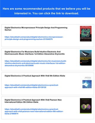 Digital Electronics Microprocessor Principle Design And Programing ...