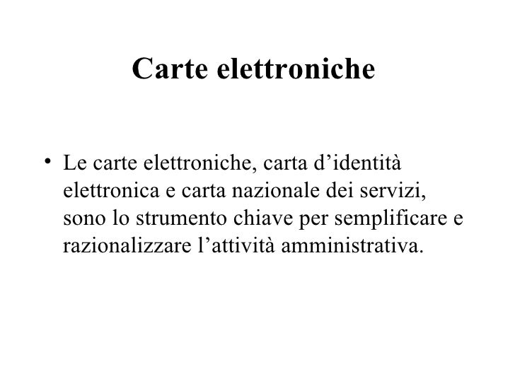 Piero Pacchioli La Carta Didentità Elettronica E I Siti