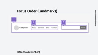 @BennoLoewenberg
Focus Order (Landmarks)
Source:
Accessibility
Bluelines
 