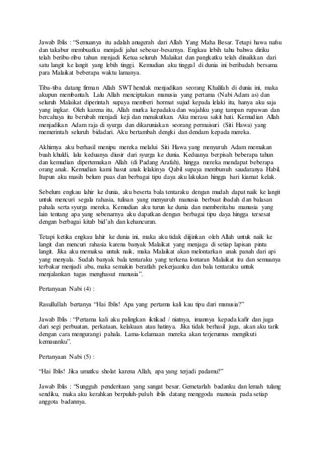 Kisah Islam - Cerita Iblis Ketika Menemui Rasul
