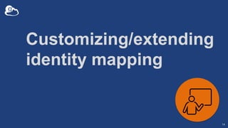 Customizing/extending
identity mapping
14
 