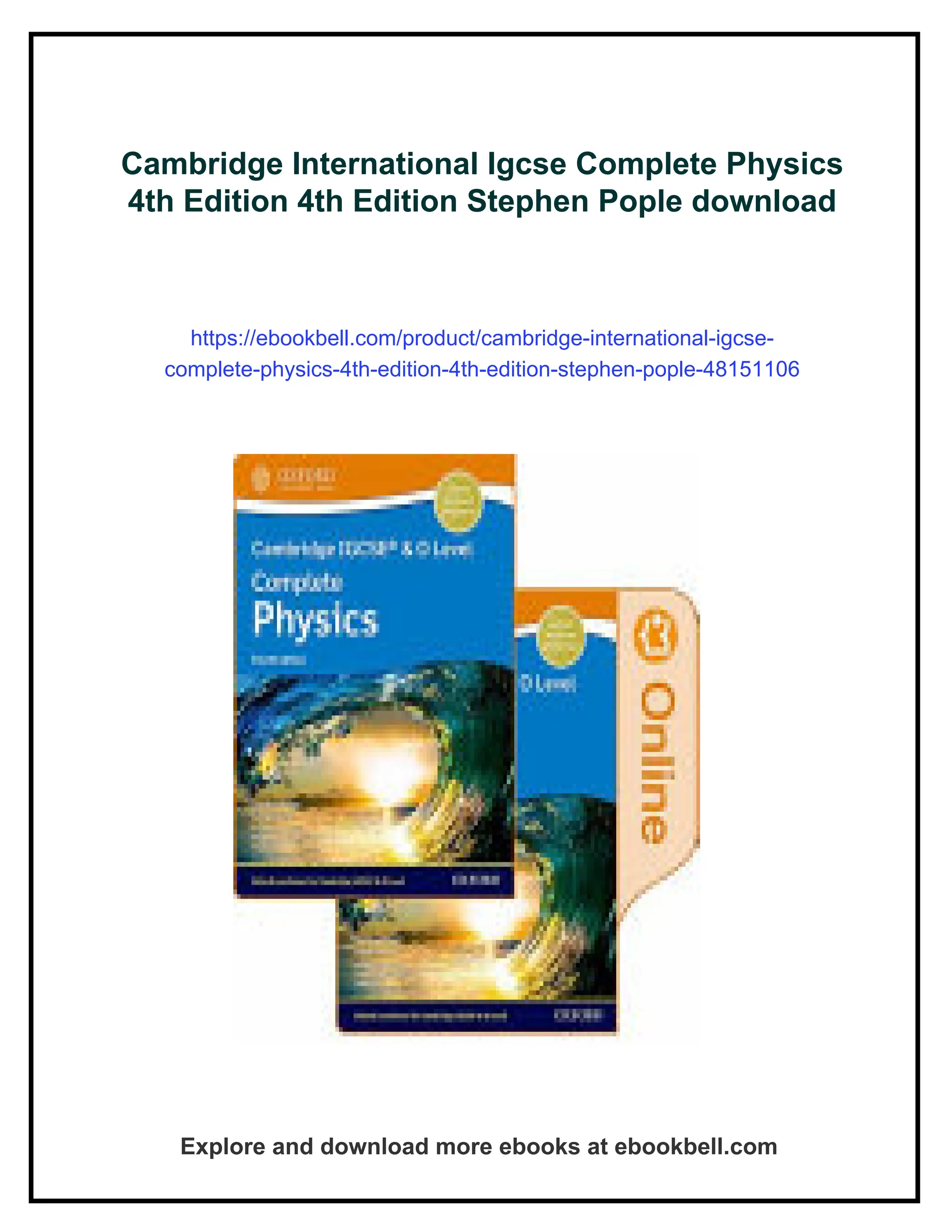 Cambridge International Igcse Complete Physics 4th Edition 4th 