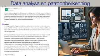 Data analyse en patroonherkenning
 