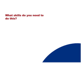 What skills do you need to
do this?

 