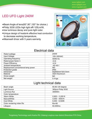 240W LED UFO Light