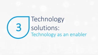 Technology
solutions:3 Technology as an enabler
 
