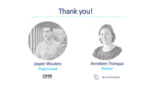 Thank you!
Jasper Wouters Anneleen Tronquo
PartnerProject Lead
 