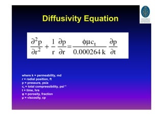 Md Diffusivity Diffusivity-Equation - Well Testing and Flow in Porous media | PDF